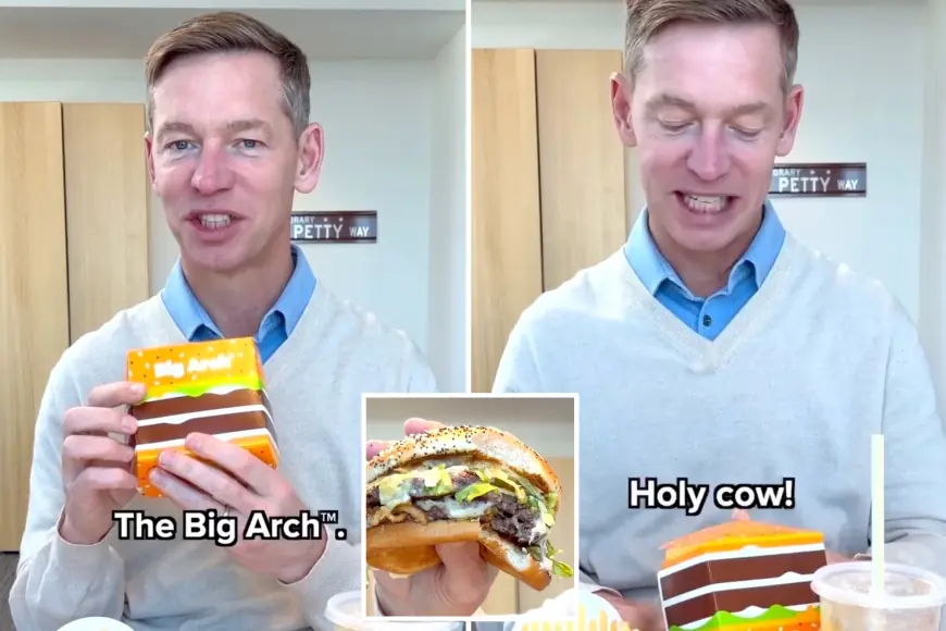 Big Arch launch overshadowed as McDonald’s CEO’s awkward taste test sparks online mocking