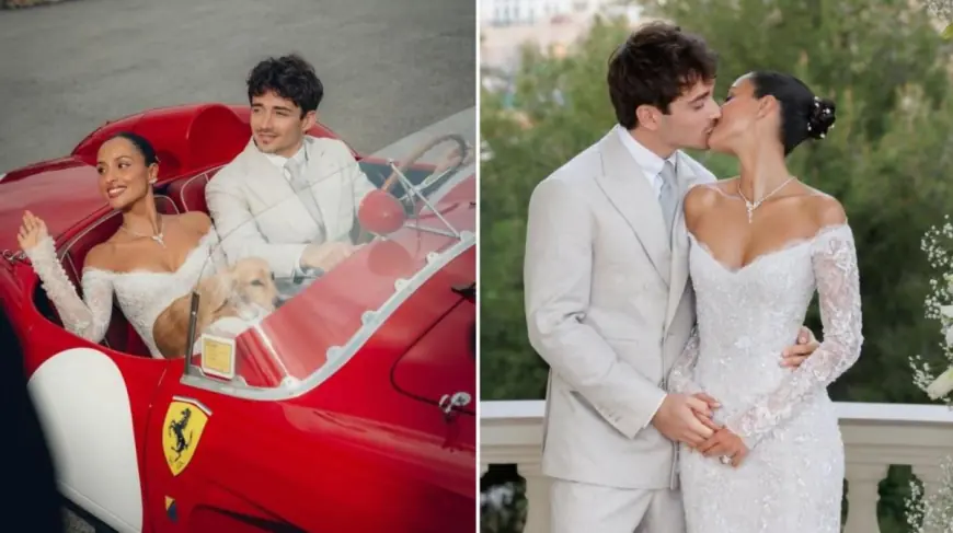 Charles Leclerc Drives Xe Ferrari 250 Testa Rossa From Civil Wedding in Monaco