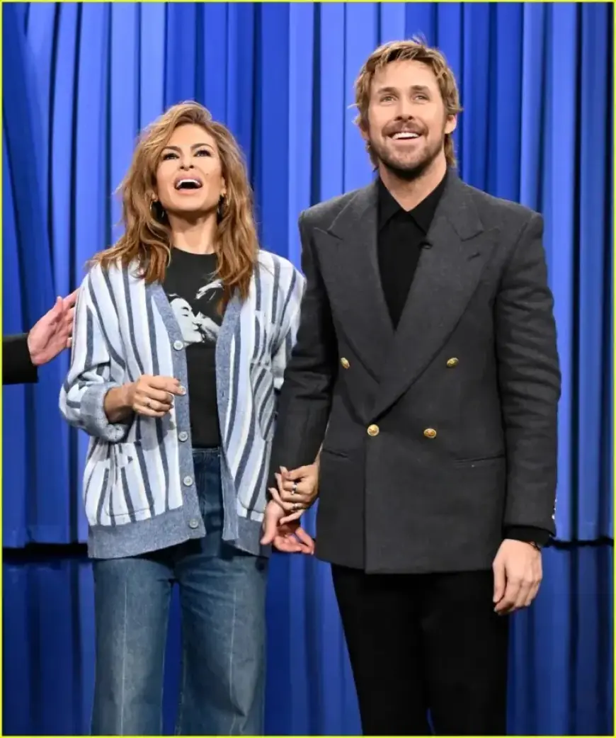 Eva Mendes Joins Ryan Gosling on ‘Fallon’ for Birthday Celebration Appearance