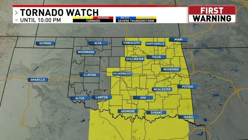 Tornado Watch issued as tornadic thunderstorms barrel across Central Plains