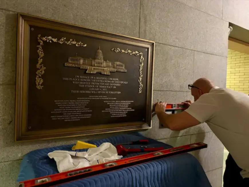 Jan. 6 Police Memorial Plaque Finally Installed Overnight at Capitol