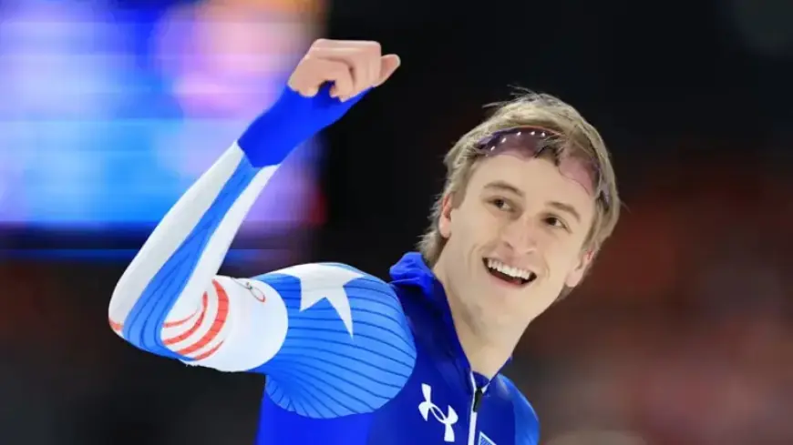 Jordan Stolz Dominates Day 1 at World Allround Speed Skating Championships