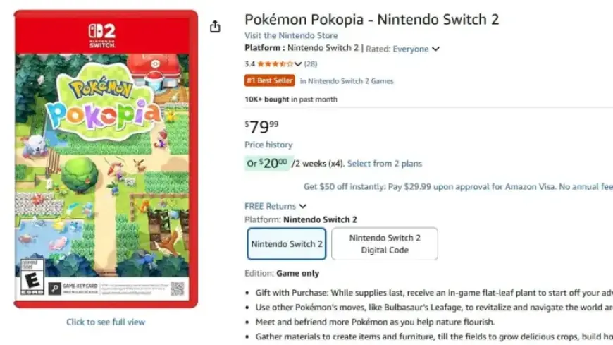 Amazon Raises Pokémon Pokopia Physical Edition Price to $80 Amid Stock Constraints