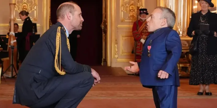 Warwick Davis Receives OBE from Prince William at Windsor Castle Ceremony