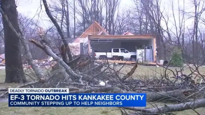 Illinois Tornado Aftermath: Kankakee County Recovers from Tornado, Record Hail; Injuries Reported