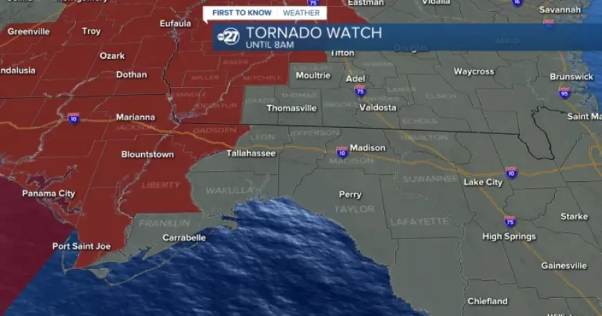 Tallahassee Weather: Tornado watch signals a stormy morning timeline