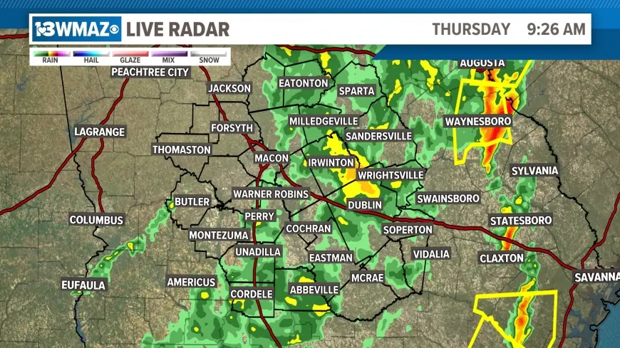 13WMAZ Weather in Macon, Ga., Tracks Tornado Warnings as Severe Storms Disrupt Morning