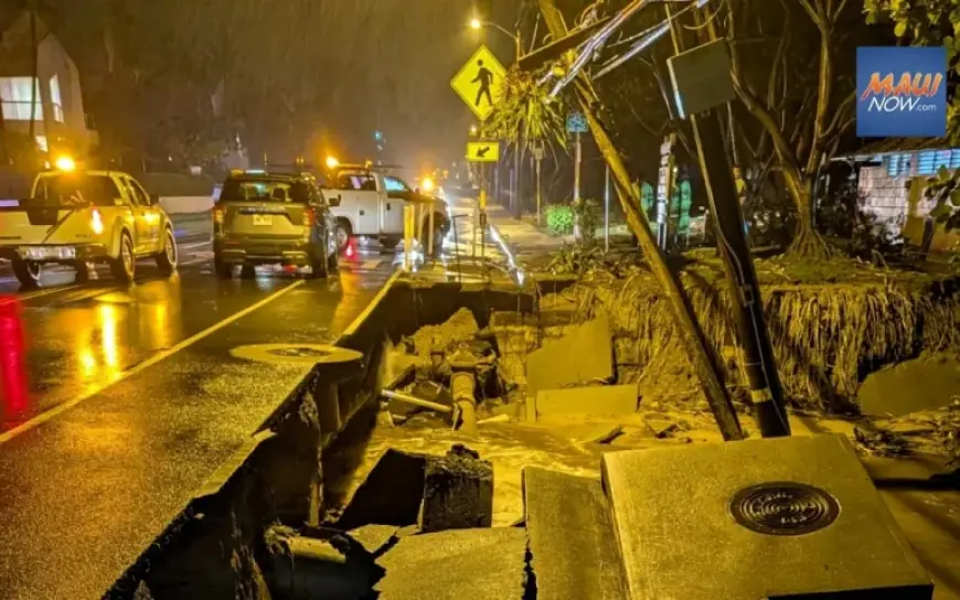 Hawaii Flash Flooding Maui County Triggers Road Closures, Landslides and Shelter Activations