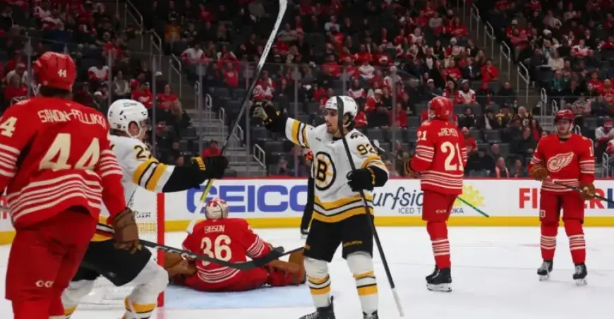 Bruins Pursue Vital Points in Detroit Showdown