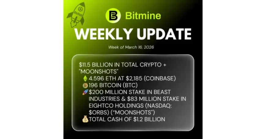 Bitmine Immersion Reports 4.596M ETH and $11.5B in Crypto Assets