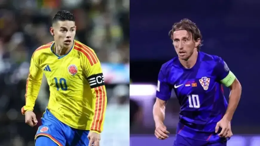 James and Modric Share Heartfelt Embrace Before Colombia vs. Croatia Match