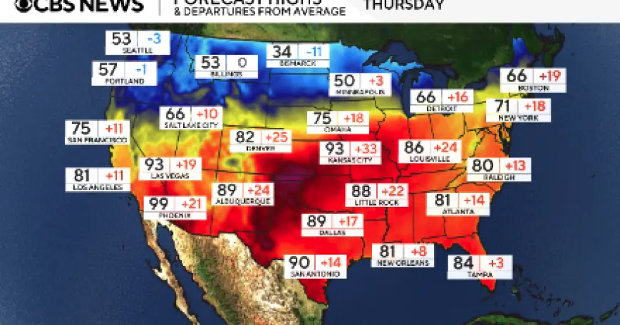 Over 100 Daily High Temperature Records Predicted Through Sunday, Forecasts Reveal