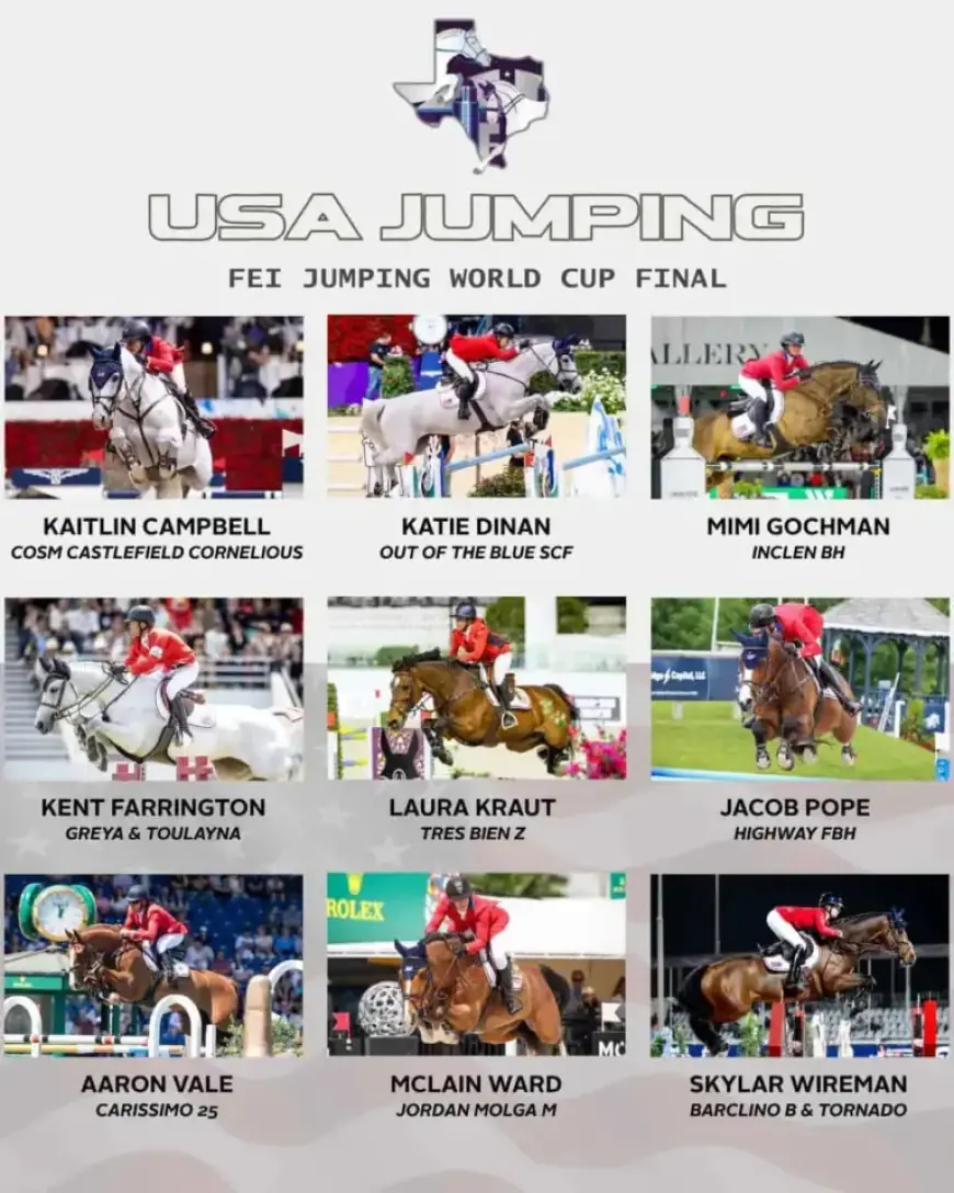 US Equestrian Reveals US Jumping, Dressage Teams for 2026 FEI World Cup Finals