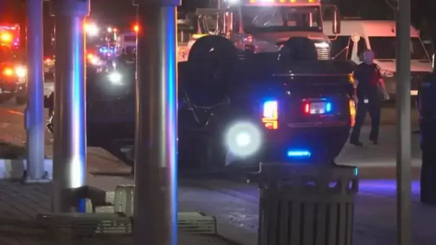 HPD K-9 Unit Overturned in Downtown Houston Collision En Route to Pursuit