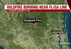 Firefighters Combat 4,000-Acre Wildfire Near Florida-Georgia Border