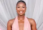 Coco Jones Stuns in Cult Gaia Dress with Dramatic Low Cutout Neckline