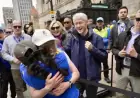 Chelsea Clinton Celebrates with Parents After Completing Boston Marathon