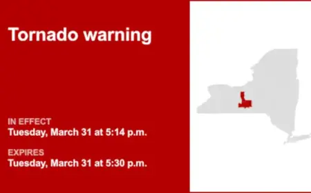 Tornado Warning Hits New York: Expect Hen-Egg-Sized Hail Tuesday