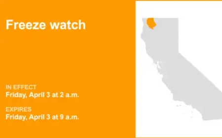 Western Siskiyou County Faces Freeze Watch; Temperatures May Drop to 26°