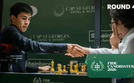 Sindarov Defeats Caruana for Lead; Giri Triumphs Over Esipenko
