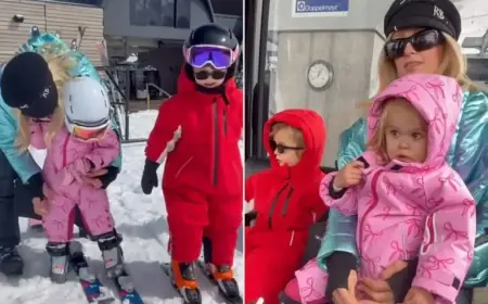Paris Hilton Proudly Takes Kids Skiing in Yellowstone