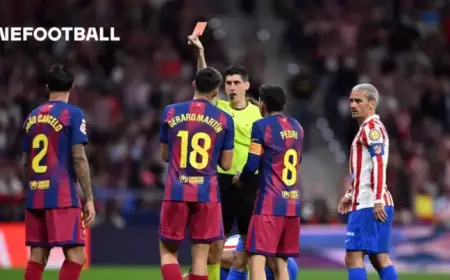 VAR Overturns Red Card for Gerard Martín in Atletico vs Barca Match