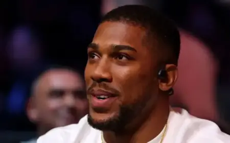 Anthony Joshua Attends Chisora vs Wilder After Car Crash