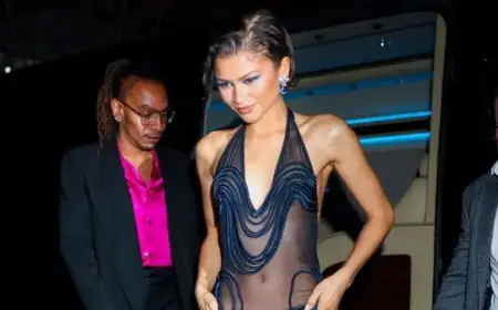 Zendaya Stuns in Sheer Di Petsa Dress with ‘Something Blue’