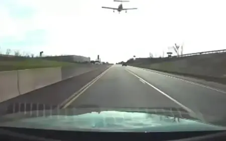 Dashcam Captures Plane’s Emergency Landing on I-78 en Route to Indiana