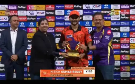 Nitish Kumar Reddy Shines with Special Aid in SRH vs KKR Match