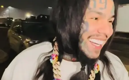 Tekashi 6ix9ine Exits Prison Holding SpongeBob Doll Signed by Maduro