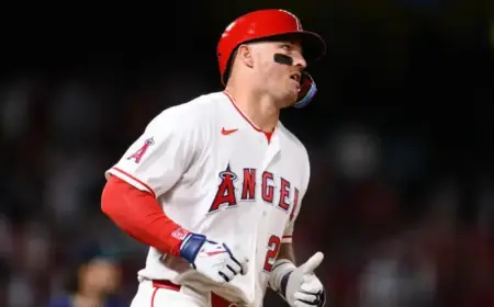 Mike Trout Struck by Pitch Near Head in Mariners-Angels Game