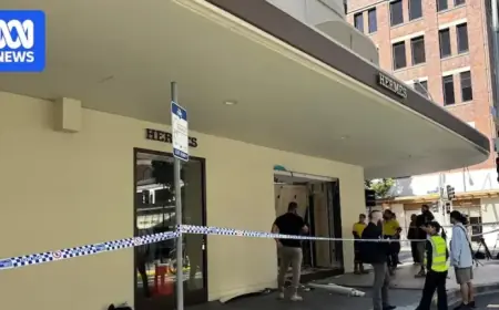 Three Suspects Flee After Crashing Car into Brisbane Luxury Store