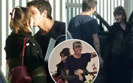 Dakota Johnson and Role Model Share Affectionate Evening with Kiss