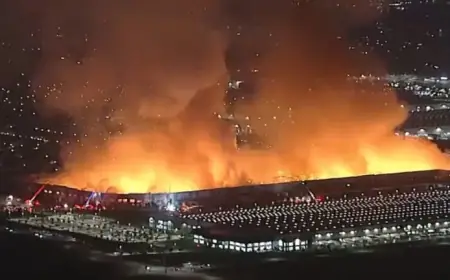 Ontario Warehouse Inferno: Arson Suspect Detained After Devastating Fire