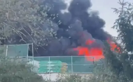 Firefighters Battle Blaze at Ashford Recycling Plant