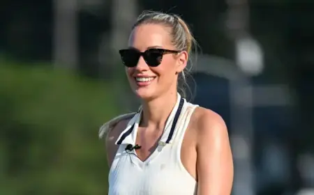 Paige Spiranac Stuns in Baby Blue Athleisure, Perfect for Spring Style