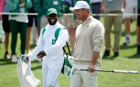 Kevin Hart, Jason Kelce Star as Celebrity Caddies at Augusta National Par 3 Contest
