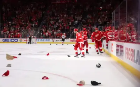 DeBrincat’s 40 Goals, Seider’s 60 Points Highlight Red Wings’ Milestone Night