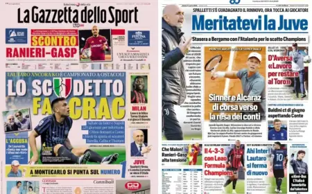 Italy’s Front Pages Spotlight ‘Champions League Strategy’ and ‘Leao’s Crucial Moment’