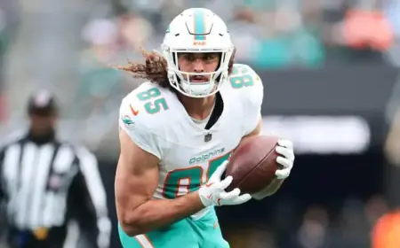 Dolphins’ GM Jon-Eric Sullivan Highlights TE Greg Dulcich as 2026 Standout