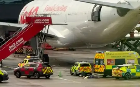 Investigators Probe Manchester Airport Tragedy: Man Falls from Plane