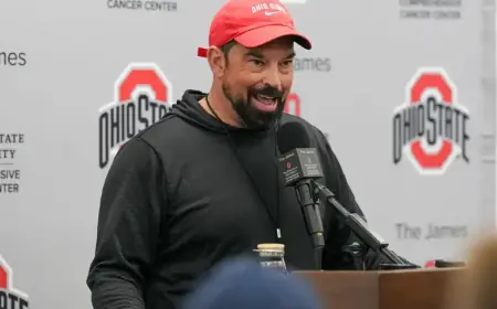Ryan Day Declares Ohio State as Champions Despite Participation Trophy Backdrop