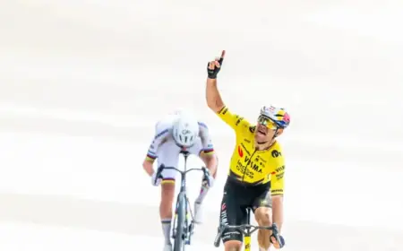 Van Aert Fulfills Promise, Dedicates Paris-Roubaix Victory to Late Teammate