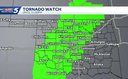 Tornado Watch Issued for Oklahoma, Including OKC Metro, Amid Storm Risk