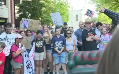 Protesters Rally in Athens Amid JD Vance’s UGA Area Visit
