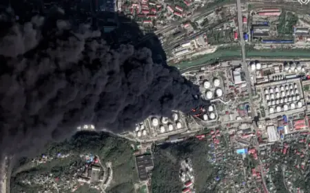 Russia Battles Ongoing Fire at Tuapse Port