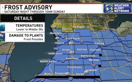 West Michigan Faces Frost Advisory, Freeze Watch with Plummeting Temperatures