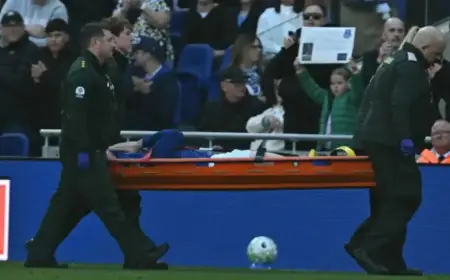 Everton Star Tears Up After Derby Injury Against Liverpool