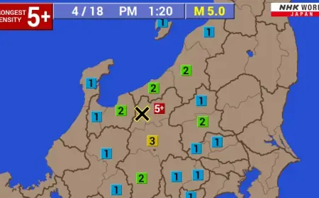 Powerful Earthquakes Rock Central Japan’s Nagano Region